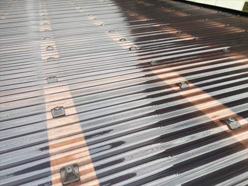 カーポート屋根　ポリカ波板　全面張替